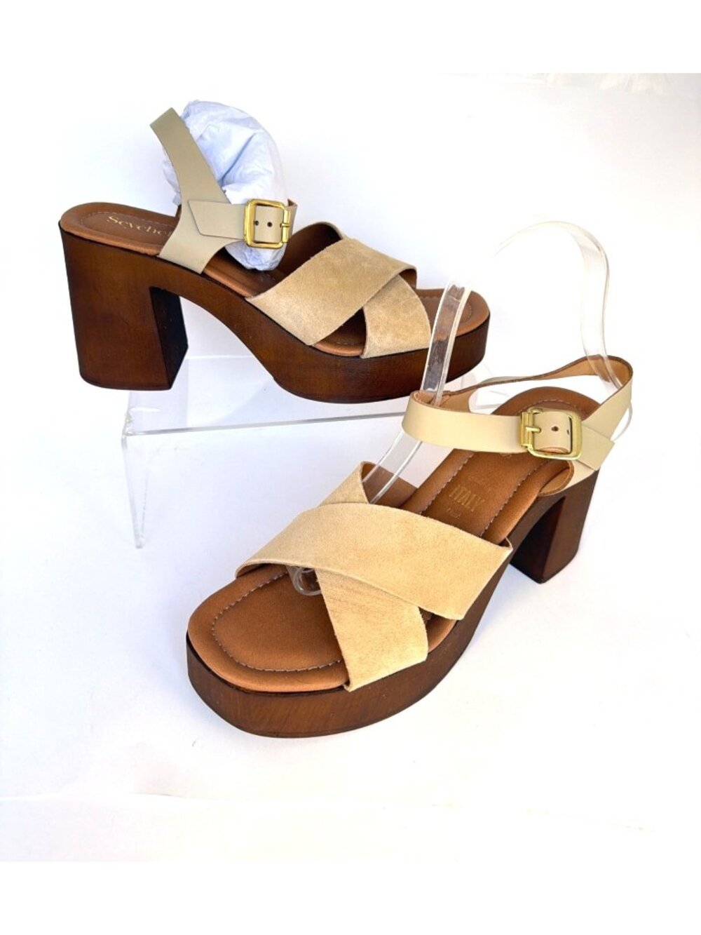 Seychelles Paloma Beige Sand Suede Platform Sandals Size 8